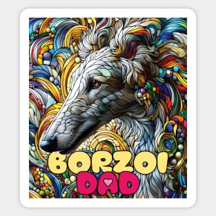 Borzoi dad, stained glass. I love borzois. Sticker